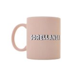Tazza mug rosa in ceramica 'sorellanza' piu forty