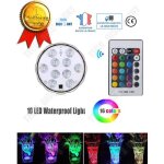 Td� lot de 4 lampes 10 led bougie plong�e lumi�re etanche ip65 multicolore d�coration t�l�commande a ...