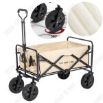 Td camping car camping remorque chariot pliant chariot de pche rglable roue de 5 pouces voiture extrieure ...