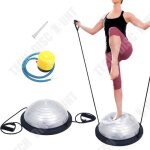 Td demi - ballon d'entranement 46 cm avec cbles de rsistance / pompe yoga / gymnastique, bleu / ...