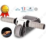 Td roue abdominale pliable homme femme exercice double ab wheel roller fitness roulette saine ventre ...