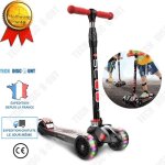 Td trottinette pliable pour enfant 3 roues idal dbutant avec t - bar pour garons et filles 2 a 16 ...