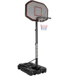 Tectake panier de basket rglable en hauteur sur pied avec roulettes 108 cm x 125 cm x 360 cm noir