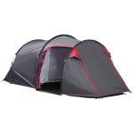 Tente de camping 2 - 3 personnes montage facile 3 portes fentres dim. 4, 26l x 2, 06l x 1, 54h m fibre ...