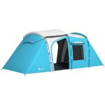 Tente de camping 3 - 4 pers. 2 chambres 4 portes 4 fen�tres sac bleu