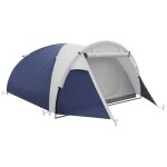Tente de camping 3 - 4 pers. - 2 portes - dim. 3, 2l x 2, 4l x 1, 3h m - sac transport inclus - bleu ...