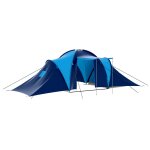 Tente de camping 9 personnes bleu fonc et bleu