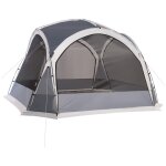 Tente de camping dme familiale 6 - 8 personnes - 4 portes en filet zippes, tissu oxford amovible, crochet ...