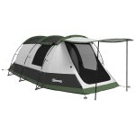 Tente de camping familiale 3 - 4 pers. - tente tunnel porche etanche 2000 mm - sac de transport inclus ...