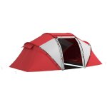 Tente de camping familiale 4 - 6 personnes 2 cabines fen�tre grande porte 4, 3l x 2, 4l x 1, 7h m rouge ...