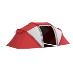 Tente de camping familiale 4 - 6 personnes 2 cabines fen�tre grande porte 4, 3l x 2, 4l x 1, 7h m rouge ...