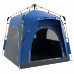 Tente de camping familiale 4 personnes montage instantane pop - up 4 fentres pare - soleil dim. 2, ...
