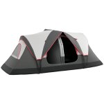 Tente de camping familiale 6 - 8 pers. double toit etanche 2 000 mm moustiquaire sac de tranport gris ...