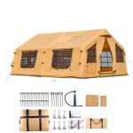 Tente de camping gonflable - duoku - 4, 8x3, 6x2, 2 m - glamping luxe - 8 a 12 personnes - 4 saisons