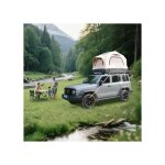 Tentes de camping gonflables avec pompe a main, tente gonflable sur le toit - beige + noir