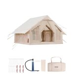 Tente de camping gonflable - vevor - 3x3x2, 3 m - tente de glamping pour 4 a 6 personnes oxford 300d ...