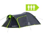 Tente de camping - peme - tente avec moustiquaire et vestibule - taurus 3 - gris