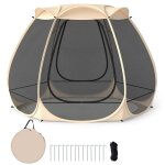 Tente de camping pop - up 4 - 6 personnes costway a moustiquaire 6 c�t�s 310 x 270 cm sac de transport ...