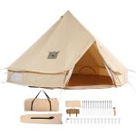 Tente cloche en toile - duoku - 7 m - avec prise pour pole - respirante - 12 personnes - pour le camping, ...