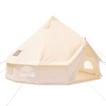 Tente yourte - vevor - 4 saisons 3 - 5 personnes grande tente de toile de coton imperm�able a l'eau de ...