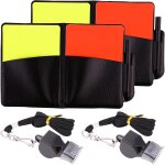 Teppc - 4 pices football accessoire, sifflets d'arbitre, kit d'arbitre, carte d'arbitre, porte carte ...