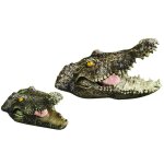 Tte de crocodile flottante a bouche ouverte, appt artificiel pour protger les poissons, les oiseaux, ...