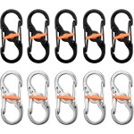 Tianyi - lot de 10 petits mousquetons a vis en acier inoxydable - petit mousqueton - mini porte - cls ...