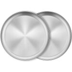 Tianyi - lot de 2 assiettes plates rondes en acier inoxydable pour camping, barbecue et pâtisserie, plats ... Tianyi - lot de 2 assiettes plates rondes en acier inoxydable pour camping, barbecue et pâtisserie, plats ...