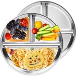 Tianyi - 2 pièces assiette inox enfant, assiette compartiment enfant 23 cm, vaisselle bebe contrôle des ... Tianyi - 2 pièces assiette inox enfant, assiette compartiment enfant 23 cm, vaisselle bebe contrôle des ...
