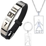 Tianyi - lot de 3 accessoires de football avec bracelet cr7, chanes pour garon, collier et porte - ...