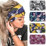 Tianyi - 4 pices bandeau cheveux femme large elastique doux boho bandeau cheveux imprim lopard yoga ...