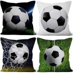 Tianyi - 41x41cm lot de 4 football housse de coussin football vert herbe football champ lin de coussincarr ...