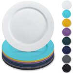 Tianyi - assiettes en plastique de 8 pices 25cm, mutil couleur plates rutilisables, assiettes a salade, ...