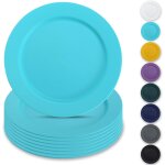 Tianyi - assiettes en plastique de 8 pices 25cm, tf bleu plates rutilisables, assiettes a salade, bols ...