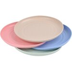 Tianyi - assiette plastique reutilisable, lot de 4 assiettes plates, assiette enfant incassable, lot ...