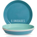 Tianyi - . assiette plastique reutilisable (6 units). vaisselle camping. assiette plastique rigide. ...