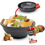 Tianyi - - bol pliable silicone platine 16 cm gris - saladier repliable camping pour conserver, servir ...