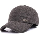 Tianyi - casquette de baseball a visire en tweed de laine et laine d'hiver pour hommes avec cache - ...