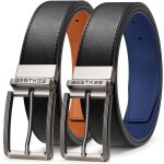 Cheng - ceinture homme, 35 mm ceinture en cuir double face - pour pantalons dcontracts, golf, chemises ...