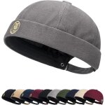 Tianyi - chapeau docker pour homme bonnet de pcheur sans bord roul casquette docker coton bonnet unique ...