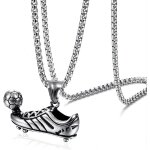 Tianyi - colliers pour homme, collier homme acier inoxydable, football collier homme argent, chaussures ...