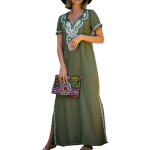 Tianyi - femmes bohme broderie caftan maxi bikini couverture ups et robe de plage