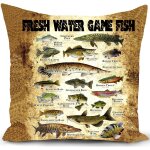 Tianyi - peche housse coussin 40x40 cm homme cadeau fete des peres pecheur materiel de peche accessoire ...