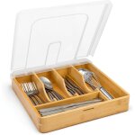 Tianyi - range - couverts avec couvercle pour tiroirs en bambou - range - couverts pour la cuisine - ...