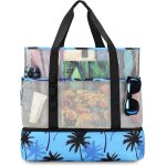 Tianyi - sac de plage en maille cabas femme grand sac isotherme repas homme famille fourre - tout elgant ...