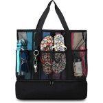 Tianyi - sac de plage en maille cabas femme grand sac isotherme repas homme famille fourre - tout elgant ...