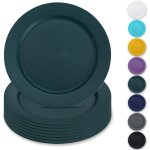 Tianyi - vert assiettes en plastique de 8 pices 25cm, plates rutilisables, assiettes a salade, bols ...