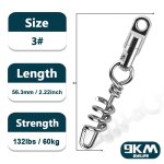 Tire - bouchon de pche en acier inoxydable, emerillons ronds rapduty, connecteur de leurre, 10 a 30 ...