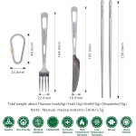 Titane vaisselle set camping cuill�re spork fourchette couteau baguettes paille en plein air ultra - ...