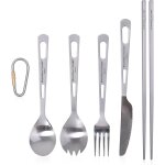 Titanium vaisselle couteau fourchette cuillère spork baguettes camping couverts ensemble home use voyage ... Titanium vaisselle couteau fourchette cuillère spork baguettes camping couverts ensemble home use voyage ...